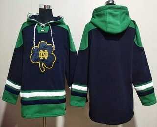 Men's Notre Dame Fighting Irish Blank Navy Ageless Must Have Lace Up Pullover Hoodie,We sell and wholesale Men's Notre Dame Fighting Irish Blank Navy Ageless Must Have Lace Up Pullover Hoodie on line form chian!
