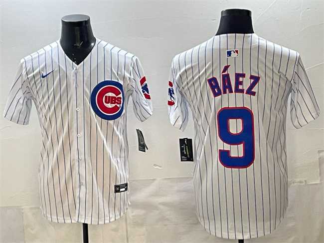 Men's Chicago Cubs #9 Javier Baez White Home Limited Stitched Jersey,We sell and wholesale Men's Chicago Cubs #9 Javier Baez White Home Limited Stitched Jersey on line form chian!