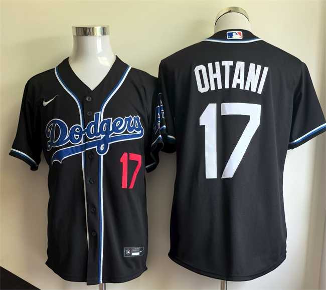 Men's Los Angeles Dodgers #17 Shohei Ohtani Black Cool Base Stitched Jersey,We sell and wholesale Men's Los Angeles Dodgers #17 Shohei Ohtani Black Cool Base Stitched Jersey on line form chian!