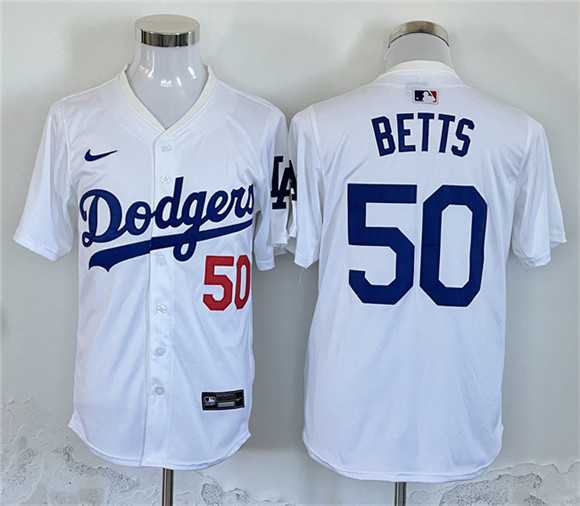 Men's Los Angeles Dodgers #50 Mookie Betts White Home Limited Stitched Jersey,We sell and wholesale Men's Los Angeles Dodgers #50 Mookie Betts White Home Limited Stitched Jersey on line form chian!