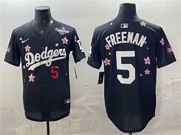 Men's Los Angeles Dodgers #5 Freddie Freeman Black 2025 World Series Patch Tokyo Series Limited Stitched Jersey,We sell and wholesale Men's Los Angeles Dodgers #5 Freddie Freeman Black 2025 World Series Patch Tokyo Series Limited Stitched Jersey on line form chian!