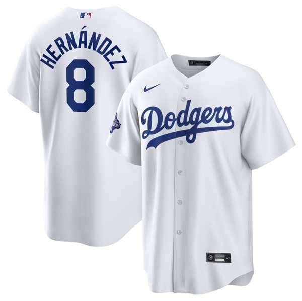 Men's Los Angeles Dodgers #8 Enrique Hernandez White 2025 World Series Champions Stitched Jersey,We sell and wholesale Men's Los Angeles Dodgers #8 Enrique Hernandez White 2025 World Series Champions Stitched Jersey on line form chian!