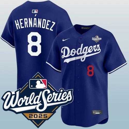 Men's Los Angeles Dodgers #8 Enrique Hernandez Blue 2025 World Series Vapor Limited Stitched Jersey,We sell and wholesale Men's Los Angeles Dodgers #8 Enrique Hernandez Blue 2025 World Series Vapor Limited Stitched Jersey on line form chian!
