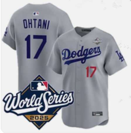 Men's Los Angeles Dodgers #17 Shohei Ohtani Gray 2025 World Series Limited Stitched Jersey,We sell and wholesale Men's Los Angeles Dodgers #17 Shohei Ohtani Gray 2025 World Series Limited Stitched Jersey on line form chian!