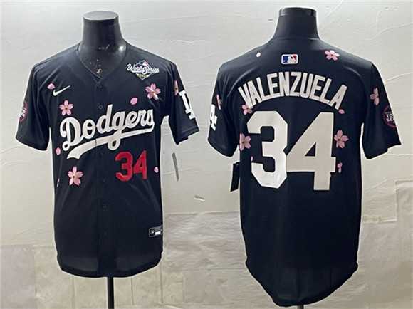 Men's Los Angeles Dodgers #34 Fernando Valenzuela Black 2025 World Series Patch Tokyo Series Limited Stitched Jersey,We sell and wholesale Men's Los Angeles Dodgers #34 Fernando Valenzuela Black 2025 World Series Patch Tokyo Series Limited Stitched Jersey on line form chian!