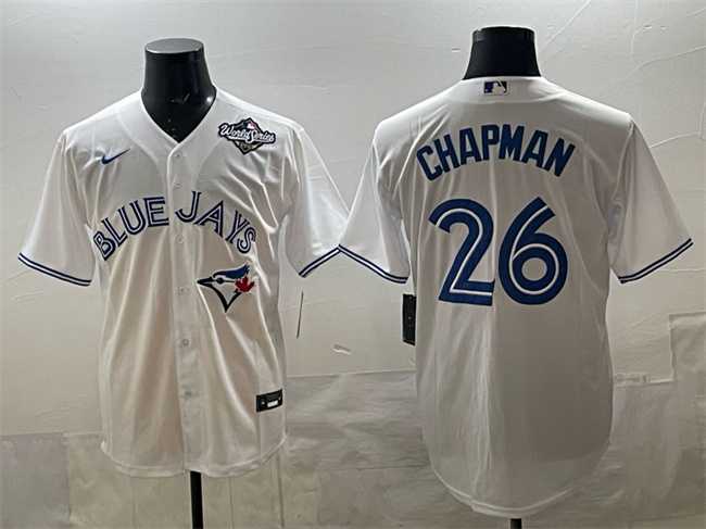 Men's Toronto Blue Jays #26 Matt Chapman White 2025 World Series Home Cool Base Stitched Jersey,We sell and wholesale Men's Toronto Blue Jays #26 Matt Chapman White 2025 World Series Home Cool Base Stitched Jersey on line form chian!