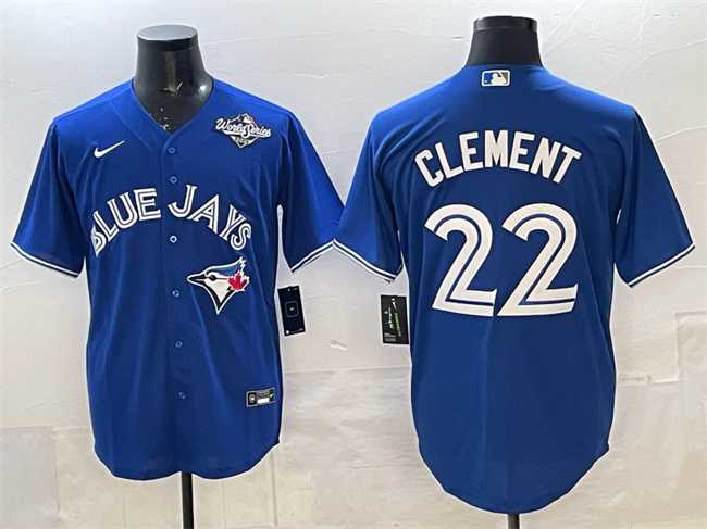Men's Toronto Blue Jays #22 Ernie Clement Blue 2025 World Series Cool Base Stitched Jersey,We sell and wholesale Men's Toronto Blue Jays #22 Ernie Clement Blue 2025 World Series Cool Base Stitched Jersey on line form chian!