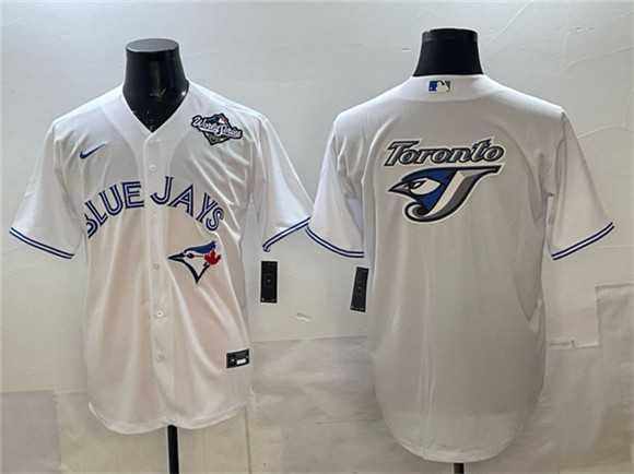 Men's Toronto Blue Jays Team Big Logo White 2025 World Series Home Cool Base Stitched Jersey,We sell and wholesale Men's Toronto Blue Jays Team Big Logo White 2025 World Series Home Cool Base Stitched Jersey on line form chian!
