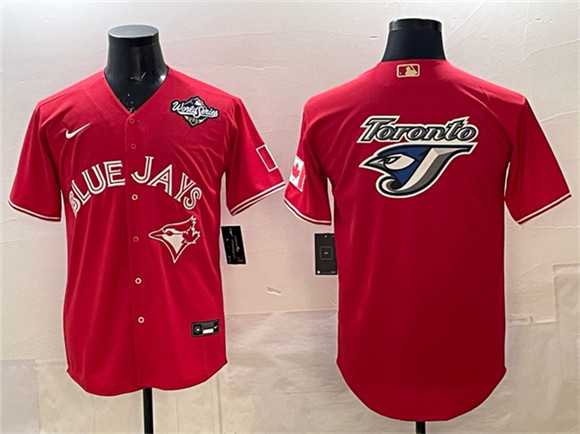 Men's Toronto Blue Jays Team Big Logo Red 2025 World Series Home Cool Base Stitched Jersey,We sell and wholesale Men's Toronto Blue Jays Team Big Logo Red 2025 World Series Home Cool Base Stitched Jersey on line form chian!