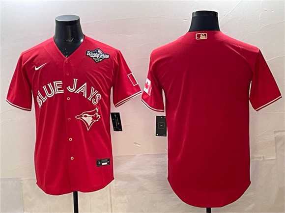 Men's Toronto Blue Jays Blank Red 2025 World Series Home Cool Base Stitched Jersey,We sell and wholesale Men's Toronto Blue Jays Blank Red 2025 World Series Home Cool Base Stitched Jersey on line form chian!