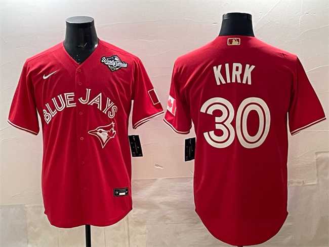 Men's Toronto Blue Jays #30 Alejandro Kirk Red 2025 World Series Cool Base Stitched Jersey,We sell and wholesale Men's Toronto Blue Jays #30 Alejandro Kirk Red 2025 World Series Cool Base Stitched Jersey on line form chian!