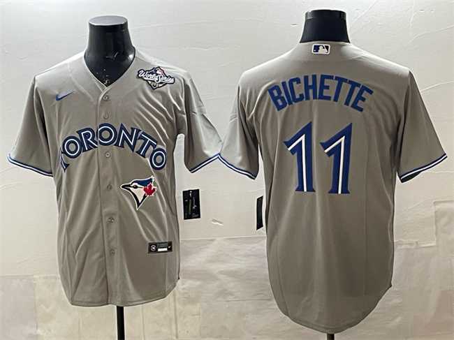 Men's Toronto Blue Jays #11 Bo Bichette Gray 2025 World Series Home Cool Base Stitched Jersey,We sell and wholesale Men's Toronto Blue Jays #11 Bo Bichette Gray 2025 World Series Home Cool Base Stitched Jersey on line form chian!