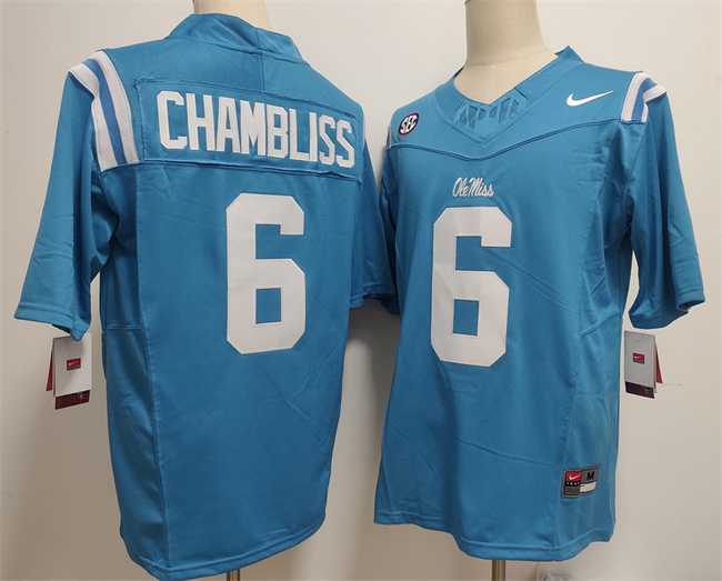 Men's Ole Miss Rebels #6 Trinidad Chambliss Blue 2025 F.U.S.E. Stitched jersey,We sell and wholesale Men's Ole Miss Rebels #6 Trinidad Chambliss Blue 2025 F.U.S.E. Stitched jersey on line form chian!