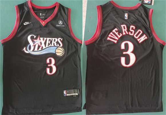 Men's Philadelphia 76ers #3 Allen Iverson Black 2025 Classic Edition Stitched Stitched Jersey,We sell and wholesale Men's Philadelphia 76ers #3 Allen Iverson Black 2025 Classic Edition Stitched Stitched Jersey on line form chian!