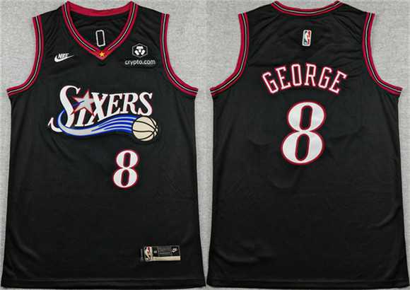 Men's Philadelphia 76ers #8 Paul George Black 2025 Classic Edition Stitched Stitched Jersey,We sell and wholesale Men's Philadelphia 76ers #8 Paul George Black 2025 Classic Edition Stitched Stitched Jersey on line form chian!