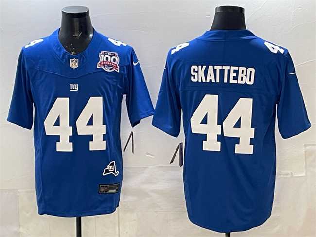 Men's New York Giants #44 Cam Skattebo Royal 2025 Draft F.U.S.E. 100th Season & State Patch Vapor Limited Stitched Jersey,We sell and wholesale Men's New York Giants #44 Cam Skattebo Royal 2025 Draft F.U.S.E. 100th Season & State Patch Vapor Limited Stitched Jersey on line form chian!