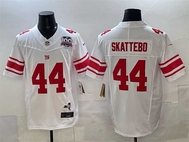 Men's New York Giants #44 Cam Skattebo White 2025 Draft F.U.S.E. 100th Season & State Patch Vapor Limited Stitched Jersey,We sell and wholesale Men's New York Giants #44 Cam Skattebo White 2025 Draft F.U.S.E. 100th Season & State Patch Vapor Limited Stitched Jersey on line form chian!