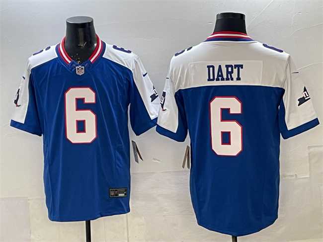 Men's New York Giants #6 Jaxson Dart Royal White 2025 Draft F.U.S.E. State Patch Vapor Limited Stitched Jersey,We sell and wholesale Men's New York Giants #6 Jaxson Dart Royal White 2025 Draft F.U.S.E. State Patch Vapor Limited Stitched Jersey on line form chian!