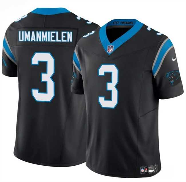 Men's Carolina Panthers #3 Princely Umanmielen Black 2025 F.U.S.E. Vapor Limited Stitched Jersey Dzhi,We sell and wholesale Men's Carolina Panthers #3 Princely Umanmielen Black 2025 F.U.S.E. Vapor Limited Stitched Jersey Dzhi on line form chian!