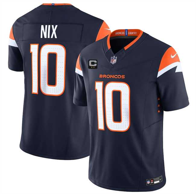 Men's Denver Broncos #10 Bo Nix Navy 2025 F.U.S.E. With 2-Star C Patch Vapor Limited Stitched Jersey Dzhi,We sell and wholesale Men's Denver Broncos #10 Bo Nix Navy 2025 F.U.S.E. With 2-Star C Patch Vapor Limited Stitched Jersey Dzhi on line form chian!