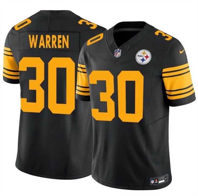 Men's Pittsburgh Steelers #30 Jaylen Warren Black 2025 F.U.S.E. Color Rush Vapor Untouchable Limited Stitched Jersey Dzhi,We sell and wholesale Men's Pittsburgh Steelers #30 Jaylen Warren Black 2025 F.U.S.E. Color Rush Vapor Untouchable Limited Stitched Jersey Dzhi on line form chian!