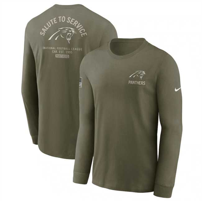 Men's Carolina Panthers Olive 2025 Salute to Service Sideline Long Sleeve T-Shirt,We sell and wholesale Men's Carolina Panthers Olive 2025 Salute to Service Sideline Long Sleeve T-Shirt on line form chian!