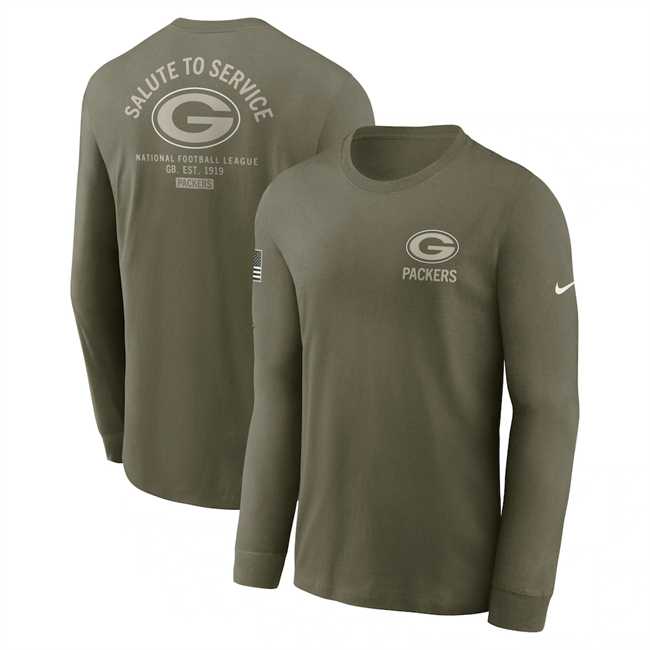 Men's Green Bay Packers Olive 2025 Salute to Service Sideline Long Sleeve T-Shirt,We sell and wholesale Men's Green Bay Packers Olive 2025 Salute to Service Sideline Long Sleeve T-Shirt on line form chian!