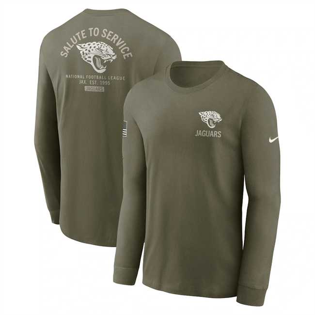 Men's Jacksonville Jaguars Olive 2025 Salute to Service Sideline Long Sleeve T-Shirt,We sell and wholesale Men's Jacksonville Jaguars Olive 2025 Salute to Service Sideline Long Sleeve T-Shirt on line form chian!