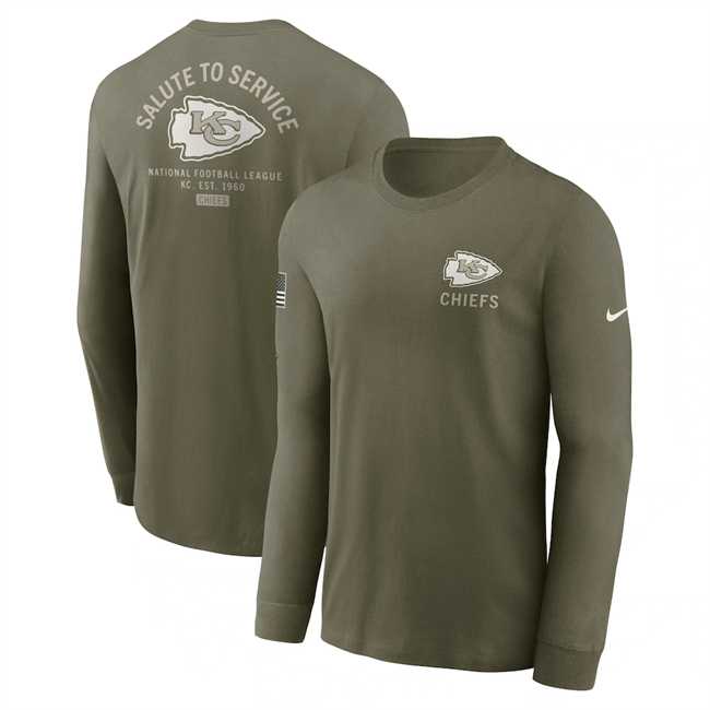 Men's Kansas City Chiefs Olive 2025 Salute to Service Sideline Long Sleeve T-Shirt,We sell and wholesale Men's Kansas City Chiefs Olive 2025 Salute to Service Sideline Long Sleeve T-Shirt on line form chian!
