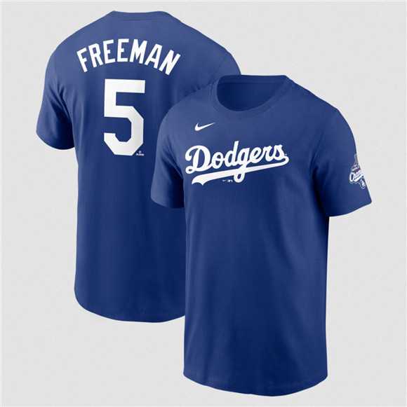 Men's Los Angeles Dodgers #5 Freddie Freeman Royal 2025 World Series Champions Name & Number T-Shirt,We sell and wholesale Men's Los Angeles Dodgers #5 Freddie Freeman Royal 2025 World Series Champions Name & Number T-Shirt on line form chian!