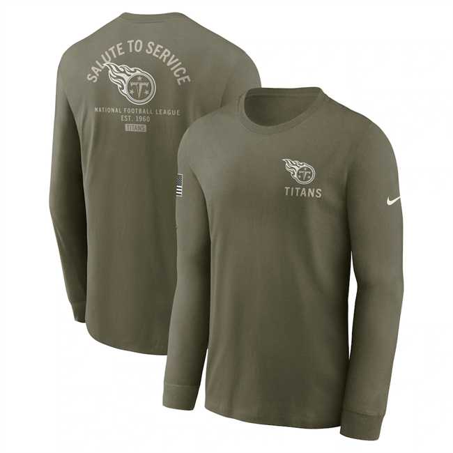 Men's Tennessee Titans Olive 2025 Salute to Service Sideline Long Sleeve T-Shirt,We sell and wholesale Men's Tennessee Titans Olive 2025 Salute to Service Sideline Long Sleeve T-Shirt on line form chian!
