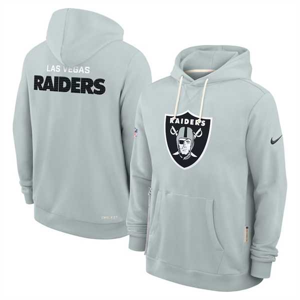Men's Las Vegas Raiders Silver Sideline Standard Issue Initial Home Dri-FIT Pullover Hoodie,We sell and wholesale Men's Las Vegas Raiders Silver Sideline Standard Issue Initial Home Dri-FIT Pullover Hoodie on line form chian!