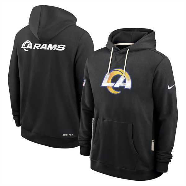 Men's Los Angeles Rams Black Sideline Standard Issue Initial Home Dri-FIT Pullover Hoodie,We sell and wholesale Men's Los Angeles Rams Black Sideline Standard Issue Initial Home Dri-FIT Pullover Hoodie on line form chian!
