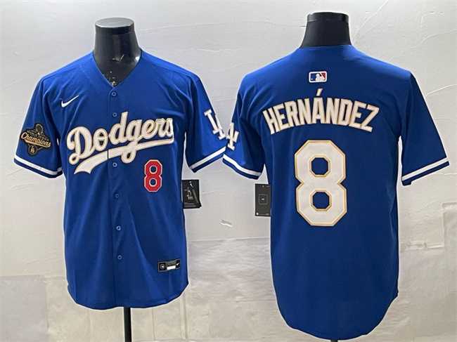 Men's Los Angeles Dodgers #8 Enrique Hernandez Royal 2025 World Series Champions Patch Limited Stitched Jersey,We sell and wholesale Men's Los Angeles Dodgers #8 Enrique Hernandez Royal 2025 World Series Champions Patch Limited Stitched Jersey on line form chian!
