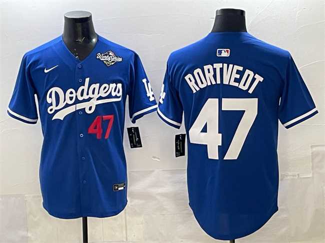 Men's Los Angeles Dodgers #47 Ben Rortvedt Royal 2025 World Series Patch Limited Stitched Jersey,We sell and wholesale Men's Los Angeles Dodgers #47 Ben Rortvedt Royal 2025 World Series Patch Limited Stitched Jersey on line form chian!