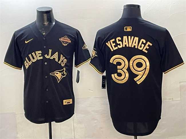 Men's Toronto Blue Jays #39 Trey Yesavage Black Gold 2025 American League Champions Limited Stitched Jersey,We sell and wholesale Men's Toronto Blue Jays #39 Trey Yesavage Black Gold 2025 American League Champions Limited Stitched Jersey on line form chian!