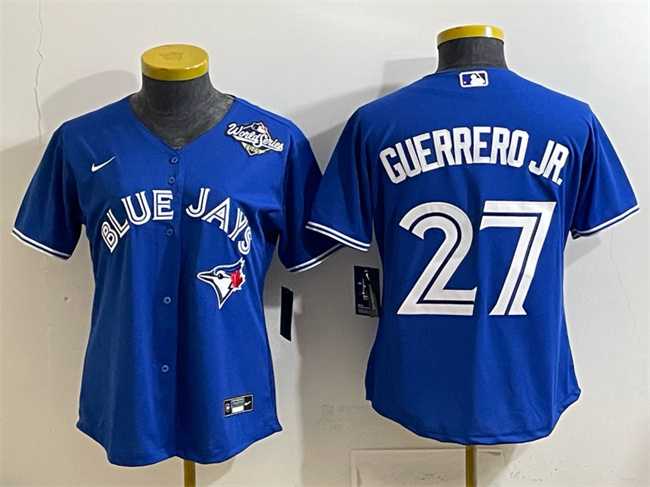 Women's Toronto Blue Jays #27 Vladimir Guerrero Jr. Royal 2025 World Series Cool Base Stitched Jersey(Run Small),We sell and wholesale Women's Toronto Blue Jays #27 Vladimir Guerrero Jr. Royal 2025 World Series Cool Base Stitched Jersey(Run Small) on line form chian!