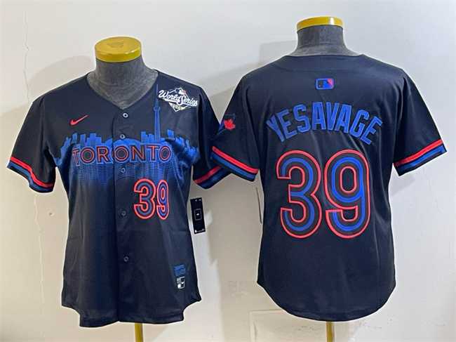 Women's Toronto Blue Jays #39 Trey Yesavage Navy 2025 World Series City Connect Limited Stitched Jersey(Run Small),We sell and wholesale Women's Toronto Blue Jays #39 Trey Yesavage Navy 2025 World Series City Connect Limited Stitched Jersey(Run Small) on line form chian!