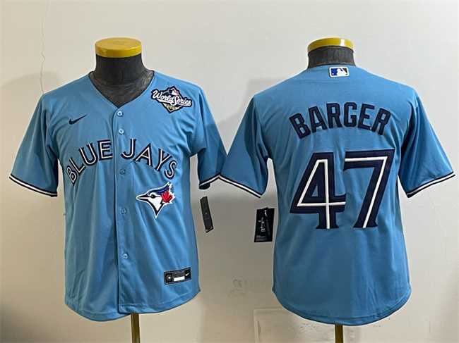 Youth Toronto Blue Jays #47 Addison Barger Blue 2025 World Series Cool Base Stitched Jersey,We sell and wholesale Youth Toronto Blue Jays #47 Addison Barger Blue 2025 World Series Cool Base Stitched Jersey on line form chian!