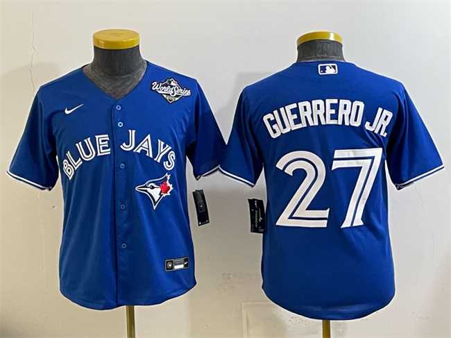 Youth Toronto Blue Jays #27 Vladimir Guerrero Jr. Royal 2025 World Series Cool Base Stitched Jersey,We sell and wholesale Youth Toronto Blue Jays #27 Vladimir Guerrero Jr. Royal 2025 World Series Cool Base Stitched Jersey on line form chian!