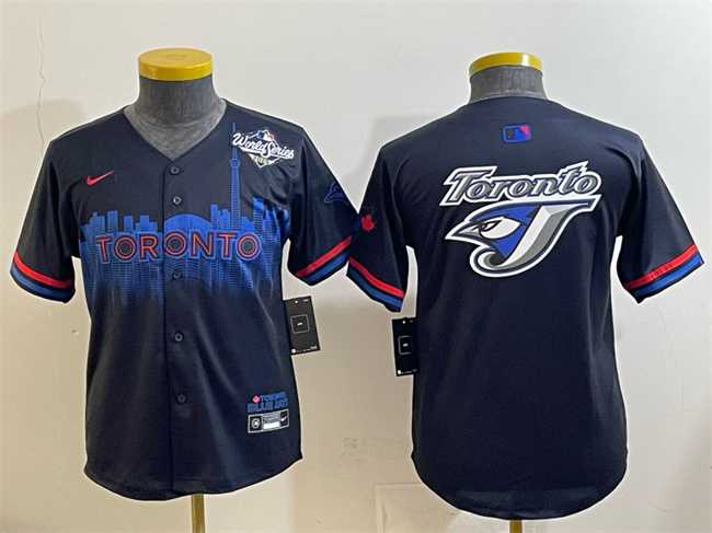 Youth Toronto Blue Jays Team Big Logo Navy 2025 World Series City Connect Limited Stitched Jersey,We sell and wholesale Youth Toronto Blue Jays Team Big Logo Navy 2025 World Series City Connect Limited Stitched Jersey on line form chian!