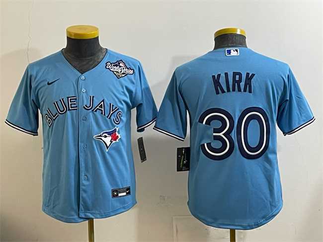 Youth Toronto Blue Jays #30 Alejandro Kirk Blue 2025 World Series Cool Base Stitched Jersey,We sell and wholesale Youth Toronto Blue Jays #30 Alejandro Kirk Blue 2025 World Series Cool Base Stitched Jersey on line form chian!