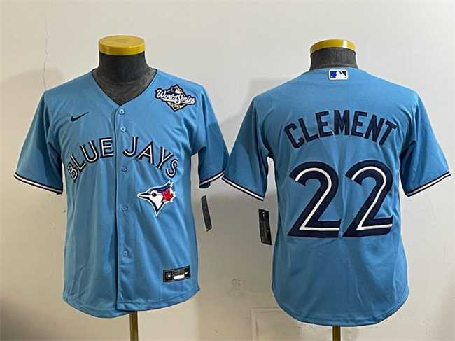 Youth Toronto Blue Jays #22 Ernie Clement Blue 2025 World Series Cool Base Stitched Jersey,We sell and wholesale Youth Toronto Blue Jays #22 Ernie Clement Blue 2025 World Series Cool Base Stitched Jersey on line form chian!