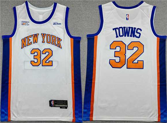 Men's New Yok Knicks #32 Karl-Anthony Towns White 2024-25 City Edition Stitched Jersey,We sell and wholesale Men's New Yok Knicks #32 Karl-Anthony Towns White 2024-25 City Edition Stitched Jersey on line form chian!