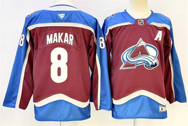 Men's Colorado Avalanche #8 Cale Makar Burgundy 2024-25 With A Patch Stitched Jersey,We sell and wholesale Men's Colorado Avalanche #8 Cale Makar Burgundy 2024-25 With A Patch Stitched Jersey on line form chian!