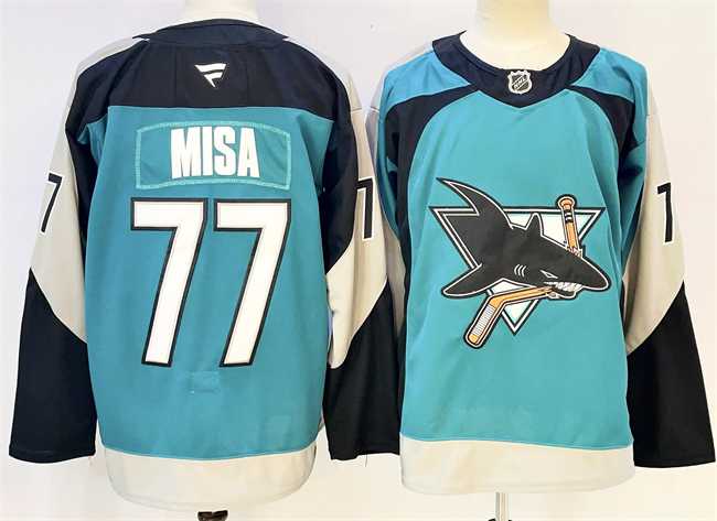 Men's San Jose Sharks #77 Michael Misa Teal 2025 Alternate Stitched Hockey Jersey,We sell and wholesale Men's San Jose Sharks #77 Michael Misa Teal 2025 Alternate Stitched Hockey Jersey on line form chian!