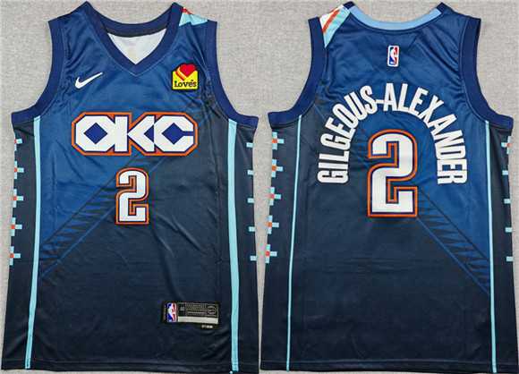 Men's Oklahoma City Thunder #2 Shai Gilgeous-Alexander Navy 2025-26 City Edition Stitched Jersey,We sell and wholesale Men's Oklahoma City Thunder #2 Shai Gilgeous-Alexander Navy 2025-26 City Edition Stitched Jersey on line form chian!