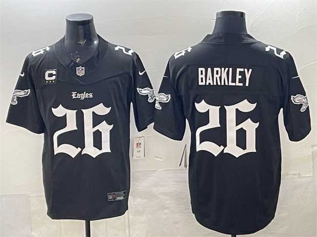 Men's Philadelphia Eagles #26 Saquon Barkley Black 2025 F.U.S.E. 'Gothic Philly Edition' With 3-Star C Patch Vapor Limited Stitched Jersey Dzhi,We sell and wholesale Men's Philadelphia Eagles #26 Saquon Barkley Black 2025 F.U.S.E. 'Gothic Philly Edition' With 3-Star C Patch Vapor Limited Stitched Jersey Dzhi on line form chian!