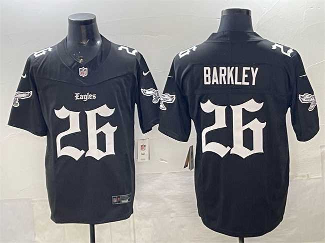 Men's Philadelphia Eagles #26 Saquon Barkley Black 2025 F.U.S.E. 'Gothic Philly Edition' Vapor Limited Stitched Jersey Dzhi,We sell and wholesale Men's Philadelphia Eagles #26 Saquon Barkley Black 2025 F.U.S.E. 'Gothic Philly Edition' Vapor Limited Stitched Jersey Dzhi on line form chian!