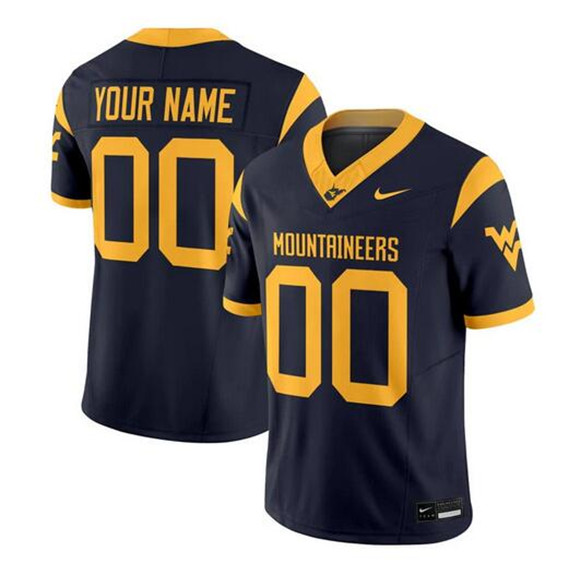 Men's West Virginia Mountaineers ACTIVE PLAYER Custom Navy 2025 F.U.S.E. Stitched Jersey,We sell and wholesale Men's West Virginia Mountaineers ACTIVE PLAYER Custom Navy 2025 F.U.S.E. Stitched Jersey on line form chian!